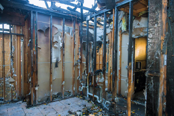 Professional Emergency Fire Damage Restoration technician working in Washington Crossing, PA
